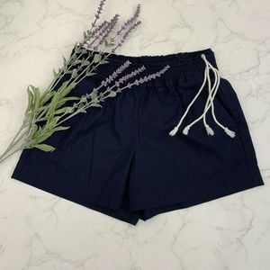J. Crew Factory Navy Linen Blend Tassel Shorts XXS